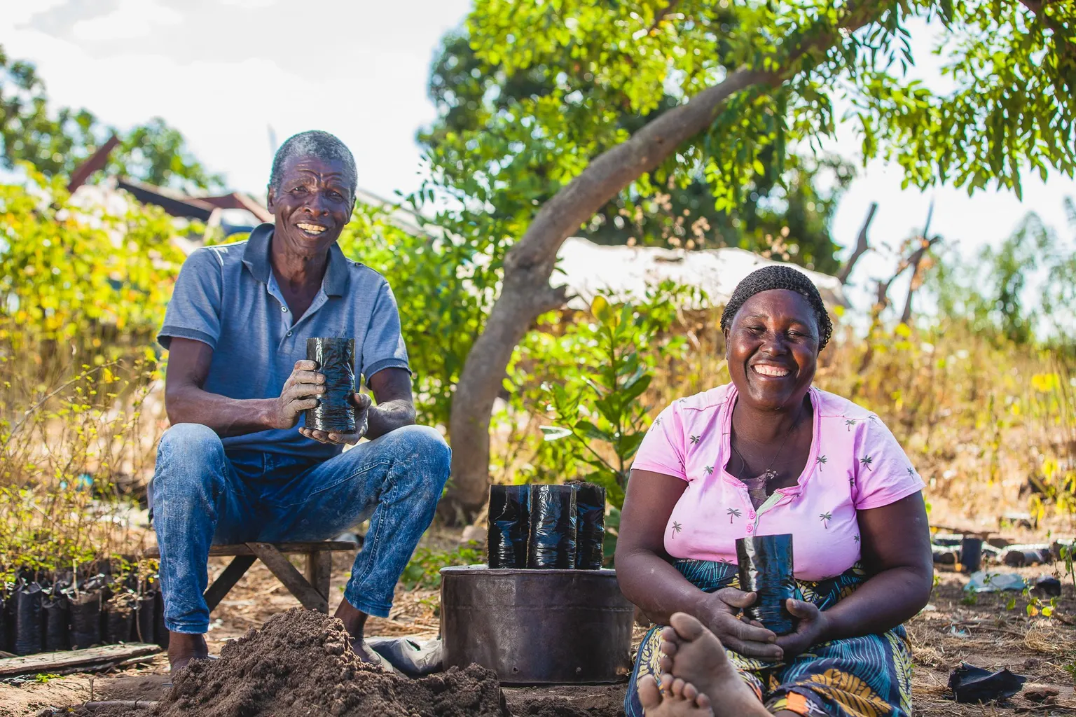 A man and woman in biodigester project