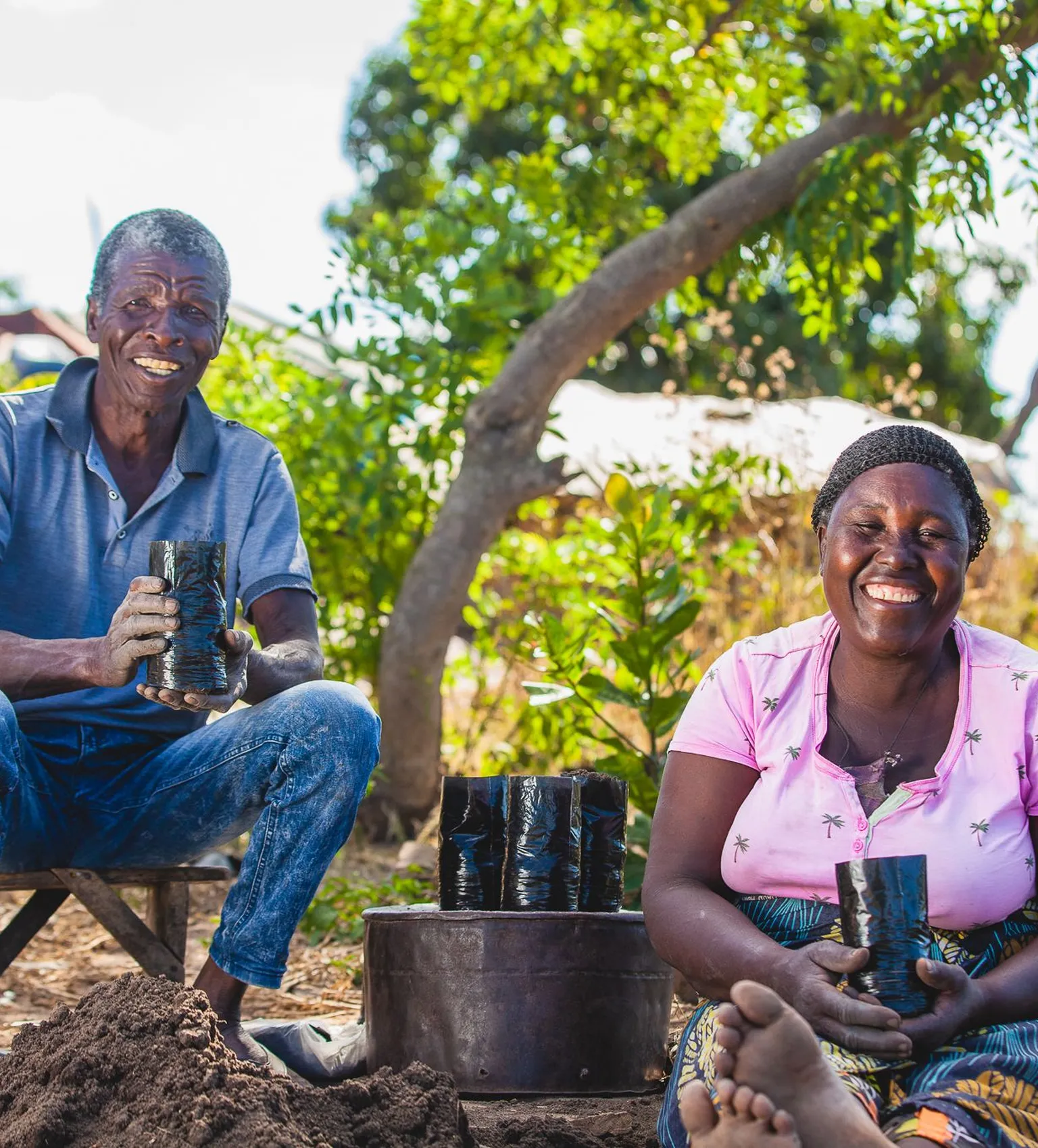 A man and woman in biodigester project