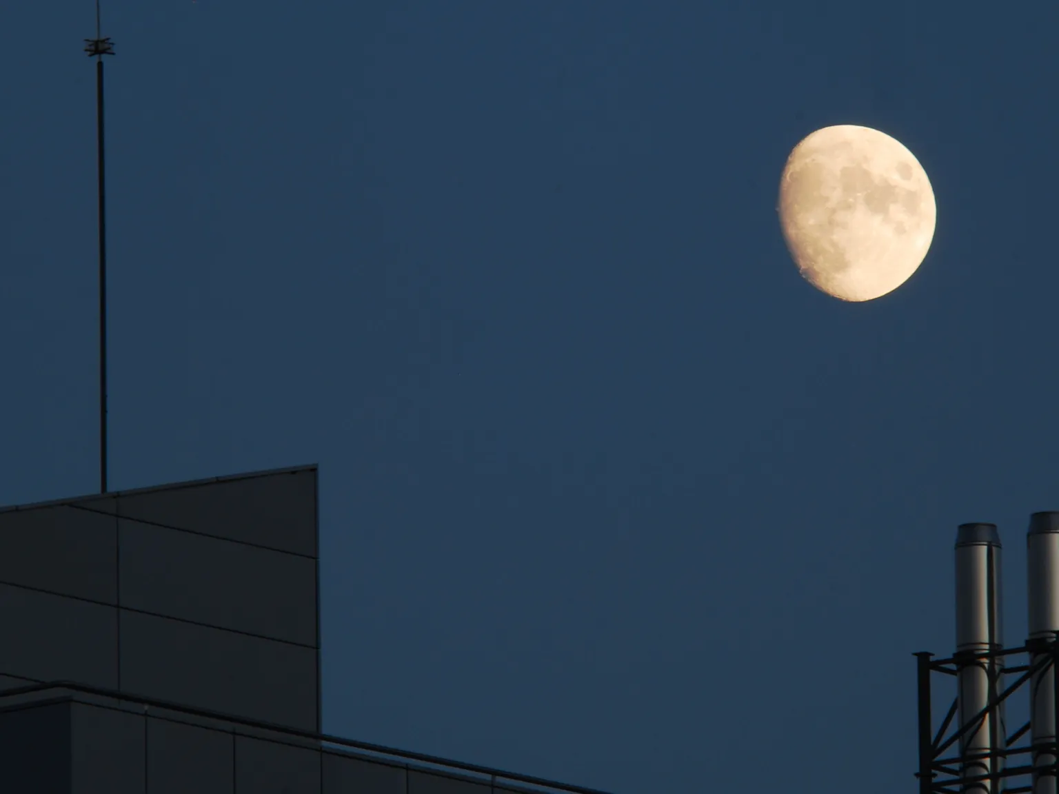 Moon over Madrid in Spain