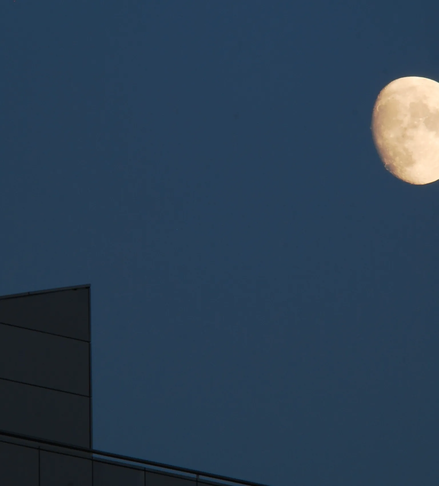 Moon over Madrid in Spain