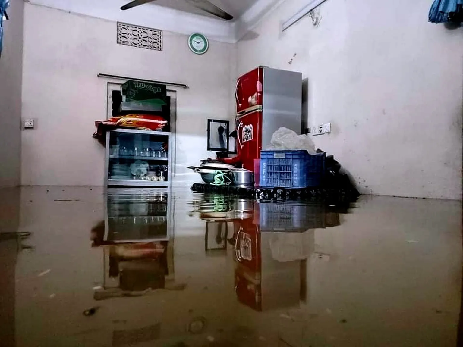 Flooded kitchen in Sylhet Bangladesh