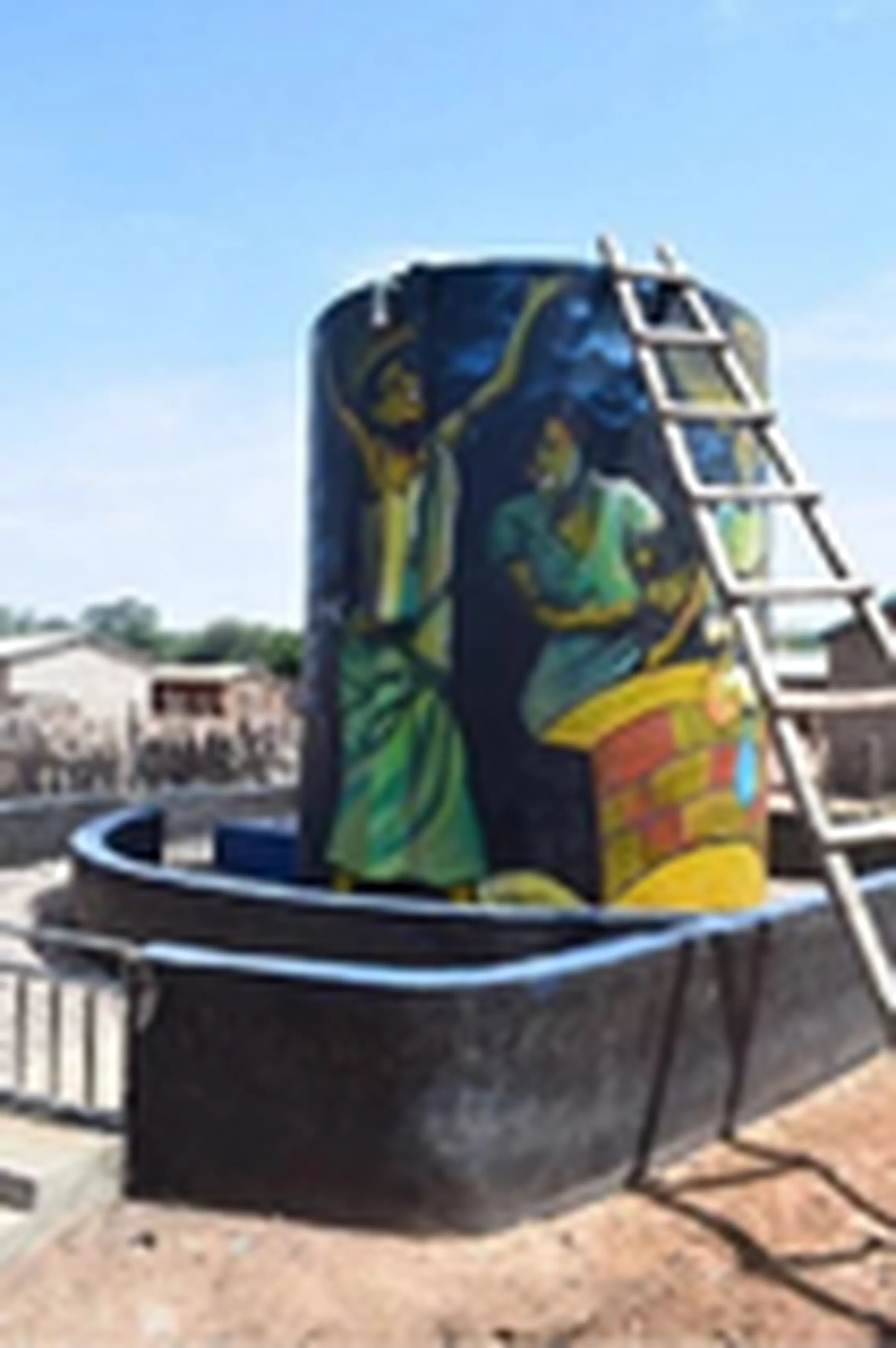 Solar-powered water station by Helvetas in Pédarou, Municipality of Bembéréké with ferrocement tank